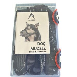 Aumoso Dog Muzzle XL With Instructions Black Red New In Box Large Dog Training
